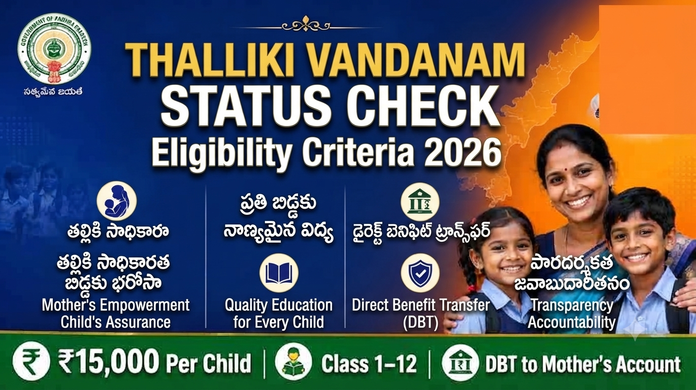 AP Thalliki Vandanam Status 2026: Check Eligibility & Payment Using Aadhaar