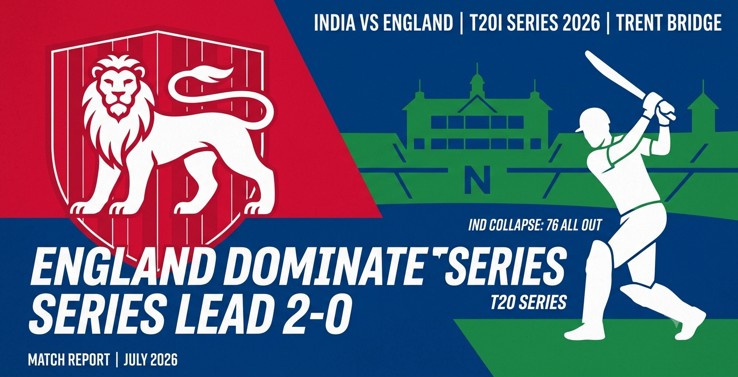 England Leads T20 Series After Crushing India at Trent Bridge